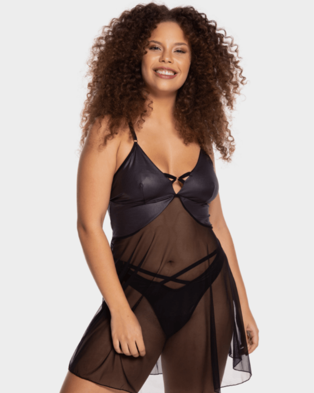 Camisola em Microfibra e Tule Love