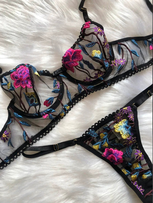 Conjunto Cecilia Preto com Pink